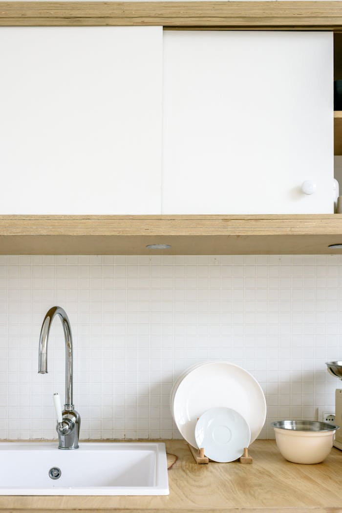 Plates Beside a Sink